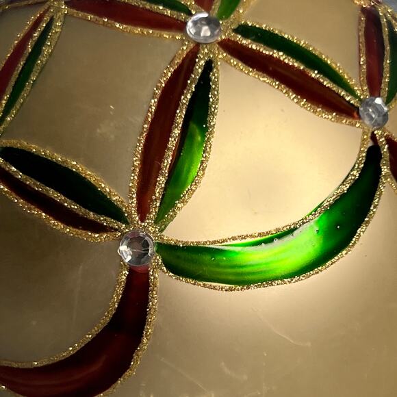 Waterford Holiday Heirlooms Wedge Ball Christmas Ornament 153744 Boxed 4 Inches - Picture 4 of 11